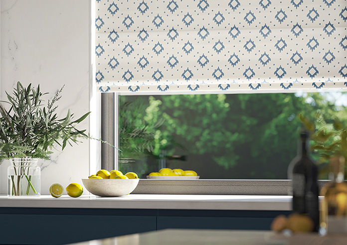 Huaraz Velvet, Cool Blue - Twist&Fit Roman Blind - Image 5
